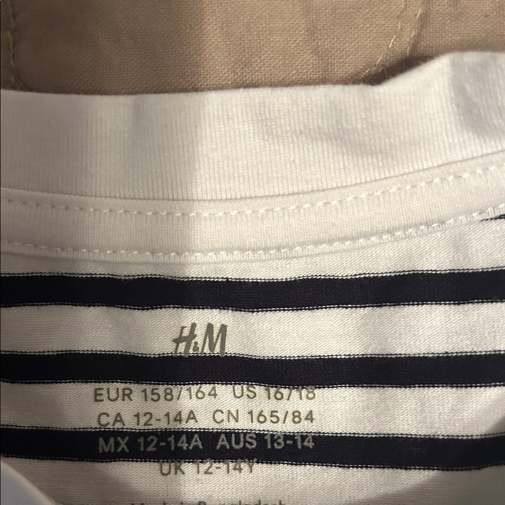 H&M Navy and White Striped Tee